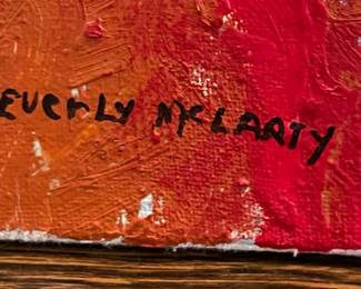 Original Oil Painting, "Sleeping Cats Lie," Signed By Artist, Beverly McLarty. Measures 30" x 30." Photo 2 of 3.