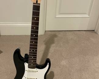 Fender Squire Stratocaster Electric Guitar & Stand.