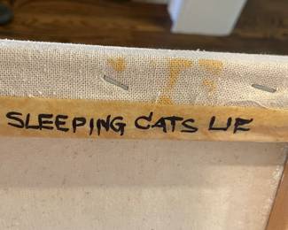 Original Oil Painting, "Sleeping Cats Lie," Signed By Artist, Beverly McLarty. Measures 30" x 30." Photo 3 of 3.