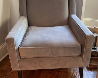 Pair of Room & Board Club Chairs Upholstered in Grey Ultrasuede. Photo 1 of 3.