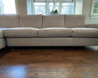 Mandarine Home-Sourced Sectional Sofa Upholstered In Crypto Grade III Fabric Performance Fabric in "Atmosphere.". Measures 120" x 120" x 40" D. Photo 2 of 4.