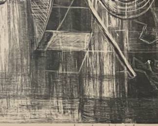 "Nets," Signed and Numbered Print. Miriam McKinney Hofmeier. Measures 13" x 9" without Frame; 25" x 21" Framed. Photo 3 of 3.