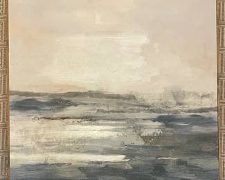 Framed Sea Scape Oil on Canvas. Measures 31" x 31."