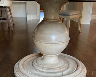 Noir Furniture Rustic Oak Pedestal Farm Table. Measures 60" D x 31" H with 29" Clearance. Great As Is But Would Be AWEOME With A Custom Paint Job. Photo 4 of 4.