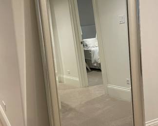Silver Frame Mirror. Measures 29.5" x 63". Photo 1 of 2.