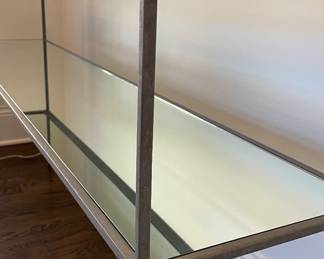 Jayson Home Double Shelf Console with Mirrored Glass Shelves. Measures 60" W x 12" D x 32" H. Photo 2 of 3.