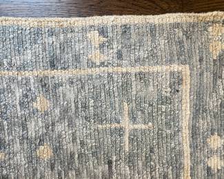 Vintage Merchandize Mart Sourced Persian Style Rug in Grey & Blue Color Way. Measures 8' 11" x 12." Photo 5 of 5.