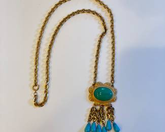 Vintage Turquoise Necklace Sourced From Arch By Laura White. Photo 1 of 2.
