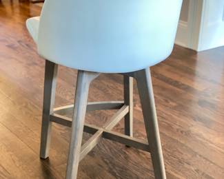 Set of Three Custom Homenature Ventura Faux Leather Upholstered Counter Stools. Each Measures 19" x 24" D with 24" Seat Height. Photo 3 of 4.