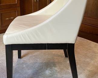 Room & Board Ivory Leather Occasional Chair. Measures 22" W x 26" D with 20" Seat Height. Photo 2 of 3.