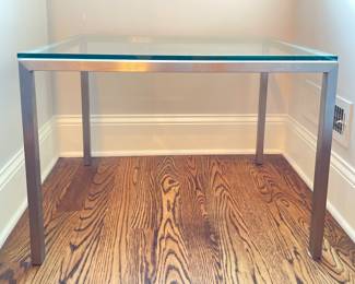 Room & Board Parsons Brushed Nickel Side Table. Measures 30" x 20" x 22" H. Photo 1 of 2.