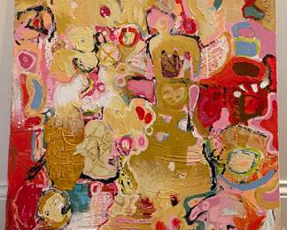 Original Oil Painting, "Sleeping Cats Lie," Signed By Artist, Beverly McLarty. Measures 30" x 30." Photo 1 of 3.