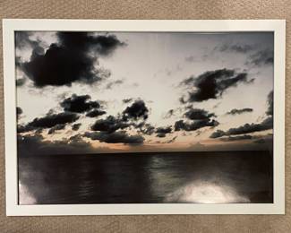 Framed Aruba Sunset Over Ocean.