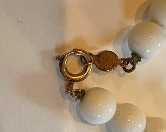 Vintage White Bead Tassel Necklace Sourced From Arch By Laura White. Photo 2 of 2.