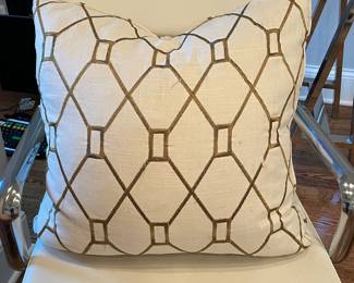 Down Filled Pillow. Measures 20" x 20."