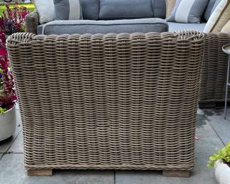 RH Classic Size Provence Collection Arm Chair Plus Cushions. All Cushions Are Perennials Textured Basketweave Fog. Two Replacement Sets Available, Too! Photo 2 of 2.