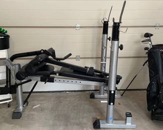 Body Vision 547 Weight Bench & Leg Press. Pictured alongside Golf Clubs. Photo 1 of 3.