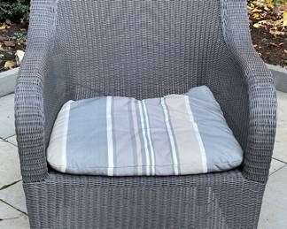 Set of 6 Crate & Barrel Bristol All-Weather Wicker Dining Chairs. Photo 2 of 2.