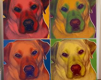 Pop Art Yellow Lab. Measures 42" x 42"