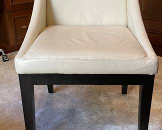 Room & Board Ivory Leather Occasional Chair. Measures 22" W x 26" D with 20" Seat Height. Photo 1 of 3.