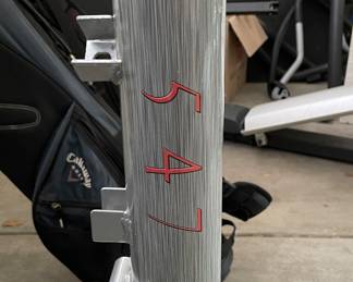 Body Vision 547 Weight Bench & Leg Press. Pictured alongside Golf Clubs. Photo 3 of 3.