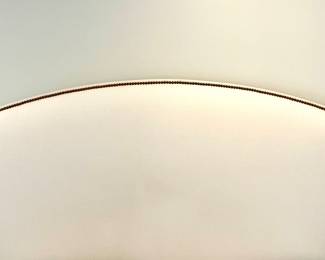 Mandarine Sourced Off-White Herringbone Upholstered Queen Bed Frame with Nail Head Trim. Height Measures 56" H. Photo 2 of 6.