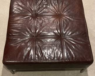 Gus Brand Leather Cocktail Table / Ottoman with Metal Base. Photo 2 of 3.