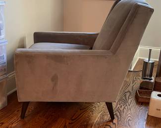 Pair of Room & Board Club Chairs Upholstered in Grey Ultrasuede. Photo 2 of 3.