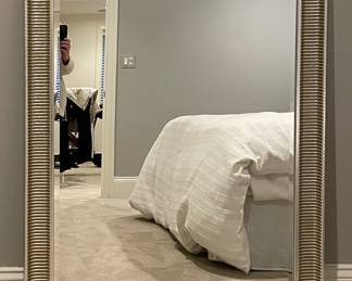 Silver Frame Mirror. Measures 36" x 51.5". Photo 1 of 2.