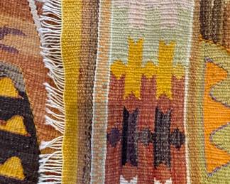 Hand-Woven Turkish Kilim Rug. Measures 9' 6" x 5'. Photo 3 of 3.