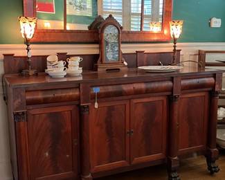 Period Empire Mahogany Sideboard / Server