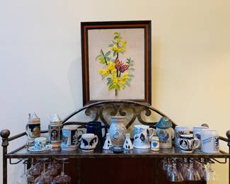 steins and needlepoint