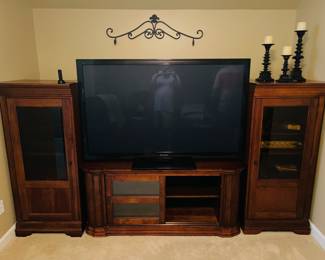 nice entertainment center, large 3D tv