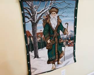 large santa claus tapestry