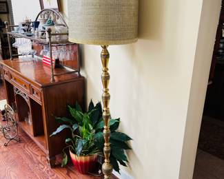 tall brass floor lamp