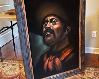 large black velvet painting