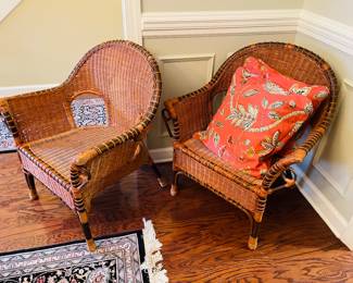 nice pair of vintage wicker chairs