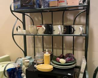 Kitchen Rack w/ Table ,  Kitchen Items 
