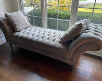 Tufted Grey Bench 