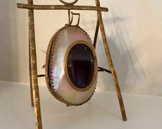 Fabulous Palais Royal memory box with cut glass and original velvet