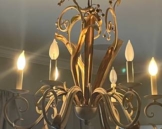 Vintage gilt metal/tole chandelier 