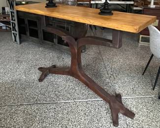 Amazing!!! CUSTOM IRON AND OAK CONSOLE…perfect touch of something different!