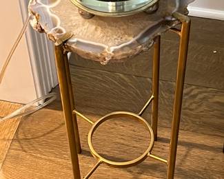 Agate slice cigar stand or drink stand