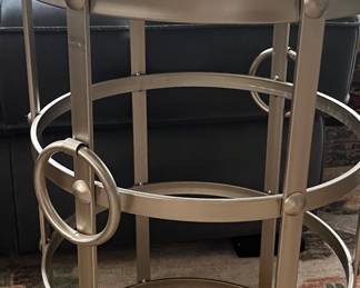 White brass accent table