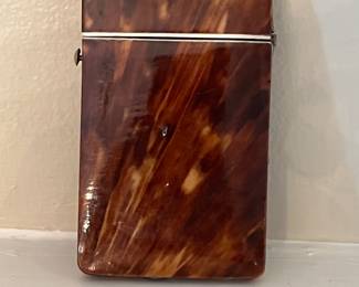 Antique English tortoise and French ivory card cases