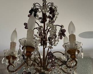 Venetian glass bronze grape chandelier 