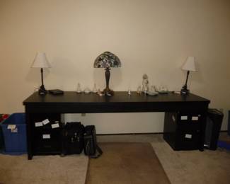 Large table / file cabinets / more