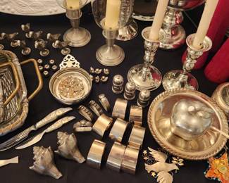 Astortment of Pewter and Silver Plate