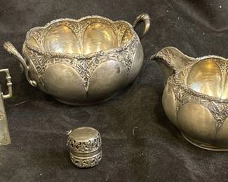 Sterling Silver Creamer Sugar Bowl Thimble Holder More