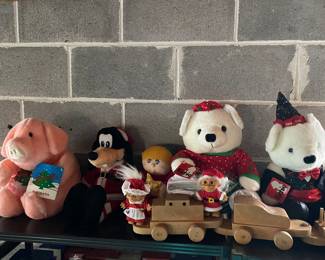 Every department store used to have a plush Christmas toy and we have a lot of them here.